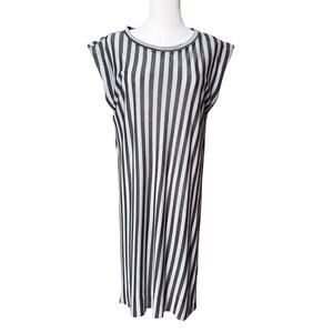 DIESEL Striped T-Shirt Dress Mini Size M Viscose Fabric Sleeveless